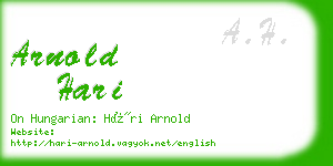 arnold hari business card